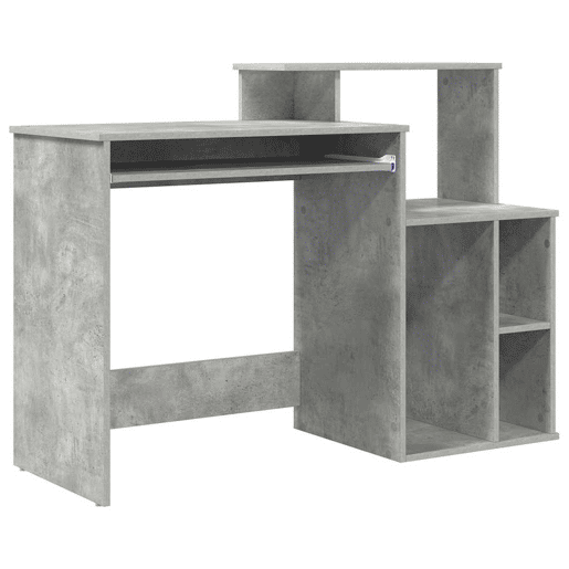 Secretária Escrivaninha de computador - com Armazenamento Cinzento cimento 120.5 x 44 x 88.5 cm