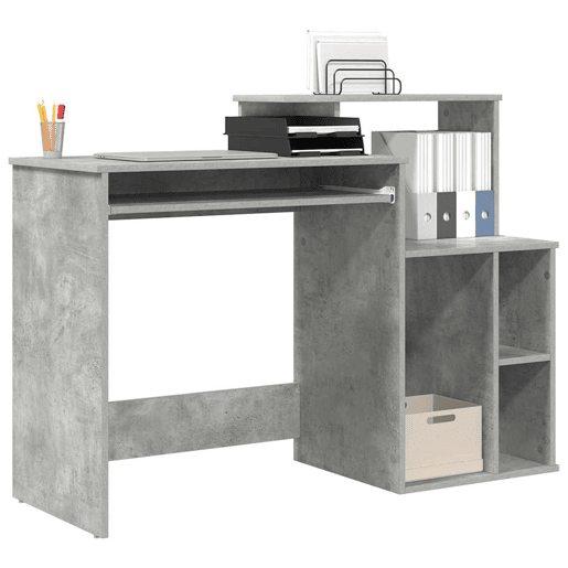 Secretária Escrivaninha de computador - com Armazenamento Cinzento cimento 120.5 x 44 x 88.5 cm