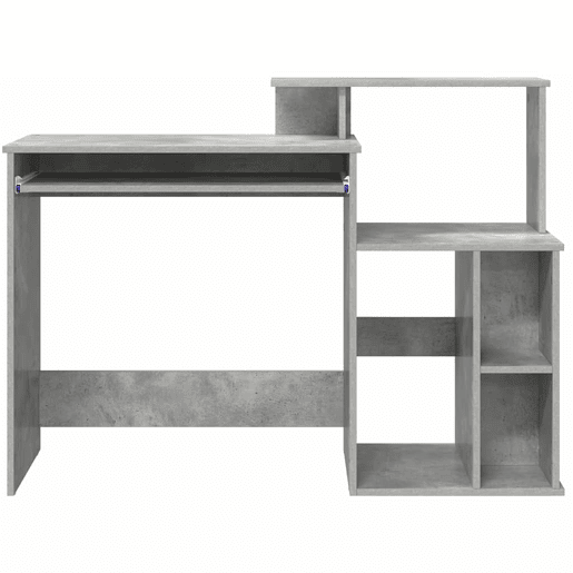 Secretária Escrivaninha de computador - com Armazenamento Cinzento cimento 120.5 x 44 x 88.5 cm