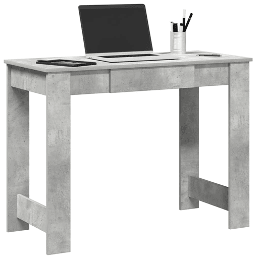 Secretária Escrivaninha de computador - 100x45x75 cm derivados de madeira cinzento cimento