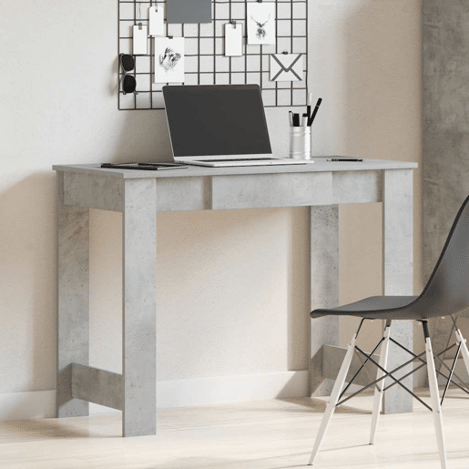 Secretária Escrivaninha de computador - 100x45x75 cm derivados de madeira cinzento cimento