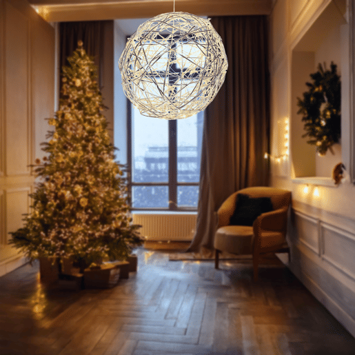 Bola de Natal luminosa Well Home com 40 luzes LED quentes