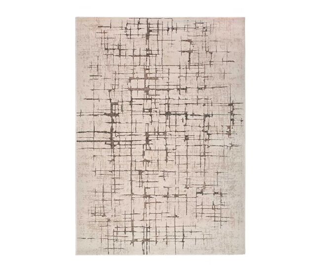 Alfombra moderno crema / marrón ceres, 133x190 cm - atticgo