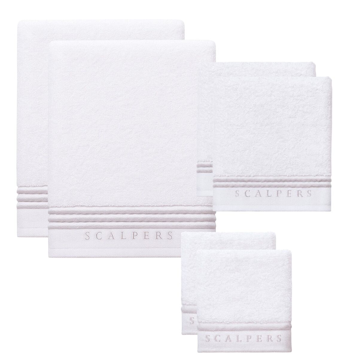Set 6 toallas baño 450GSM en algodón Scalpers Home