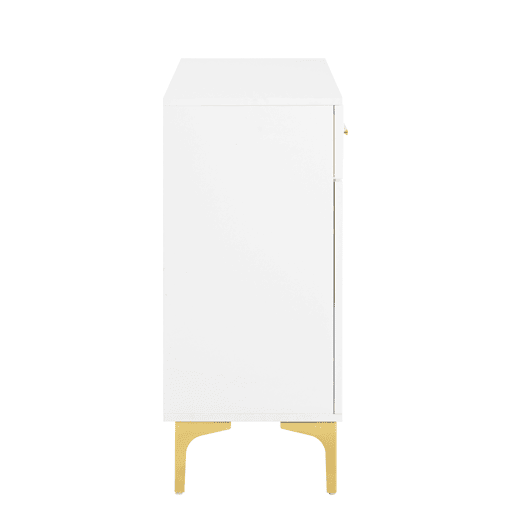 Aparador moderno 80x35x79,5 cm - com 2 portas, 2 gavetas, puxadores e pés metálicos