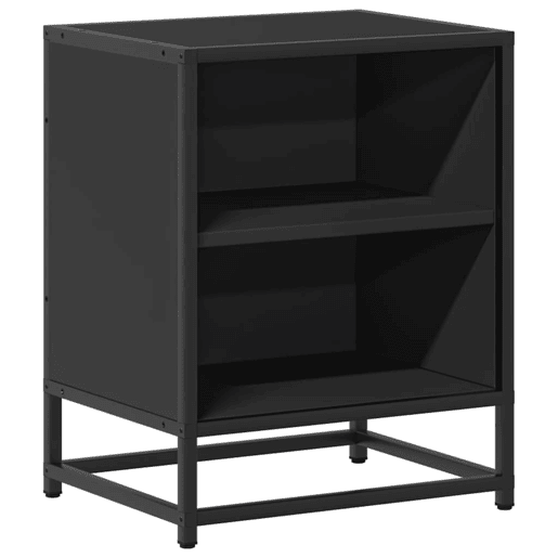 Mesa De Cabeceira - Mesinha De Cabeceira 40x31x50cm derivados de madeira preto e metal