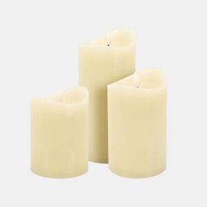 Conjunto de 3 velas LED com efeito gelatina e vários tamanhos