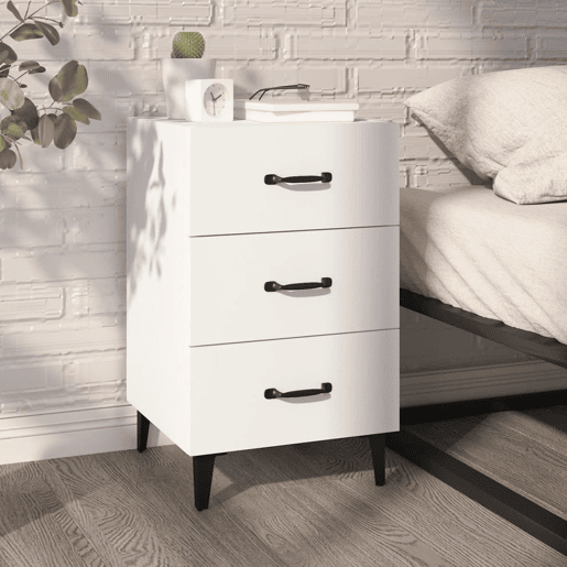 Mesa De Cabeceira - Mesinha De Cabeceira 40x40x66 cm derivados de madeira branco