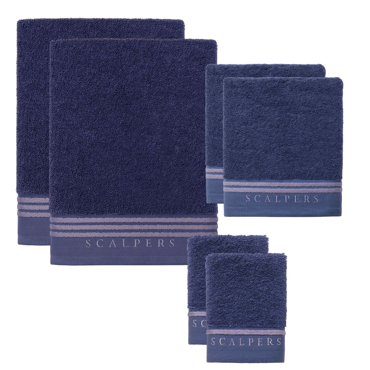 Set 6 toallas baño 450GSM en algodón Scalpers Home