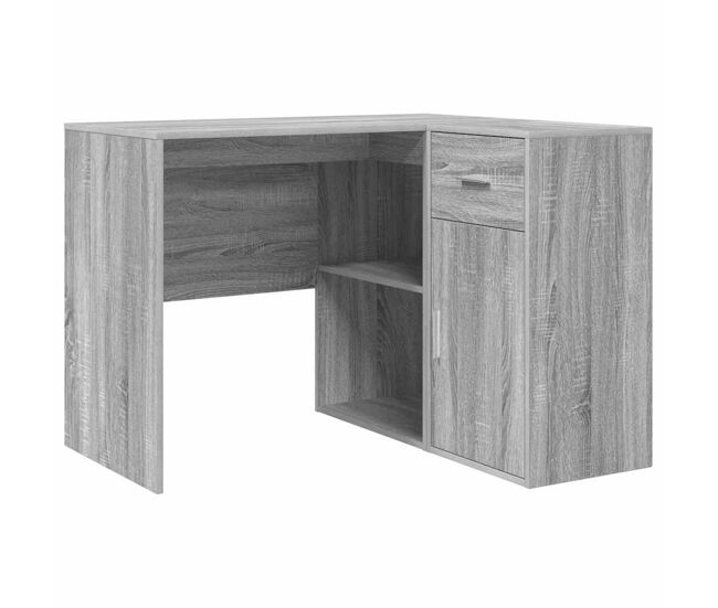 Escritorio - mesa de ordenador de esquina 2 pcs gris sonoma 102 x 50 x 75 cm
