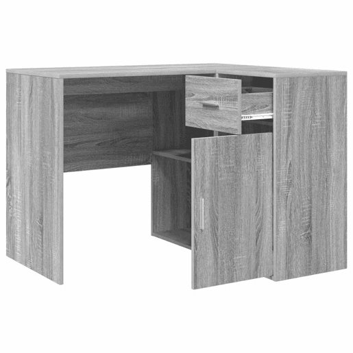 2pcs Secretária de canto - Mesa de computador Sonoma cinzento 102 x 50 x 75 cm