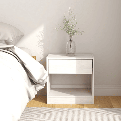 Mesa De Cabeceira - Mesinha De Cabeceira 40x31x40 cm pinho maciço branco