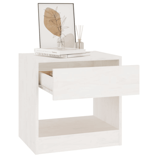 Mesa De Cabeceira - Mesinha De Cabeceira 40x31x40 cm pinho maciço branco
