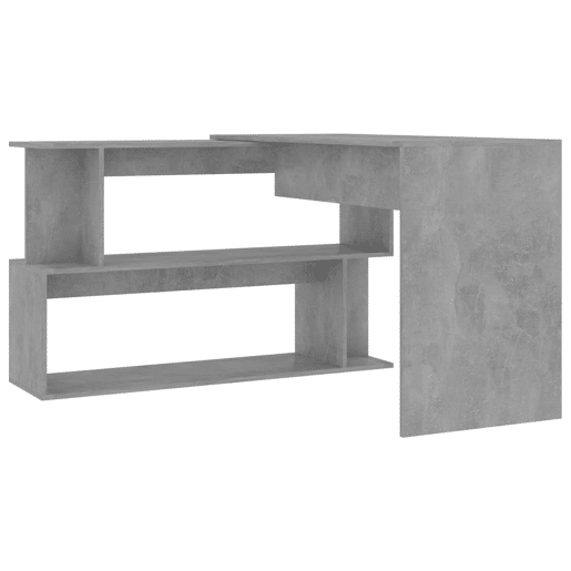 Secretária de canto - Mesa de computador derivados de madeira cinzento cimento
