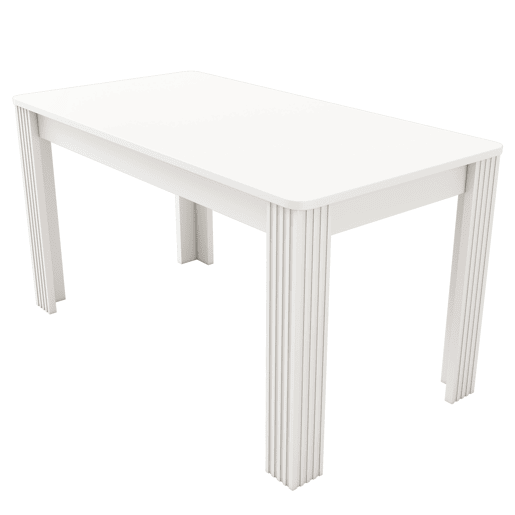 Mesa de jantar 120x80 - Moderna, robusta, com quatro pernas, estilo simples - Branca