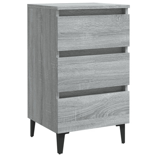 Mesa De Cabeceira - Mesinha De Cabeceira c pernas de metal 40x35x69 cm sonoma cinza