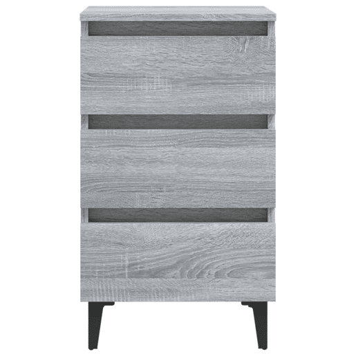 Mesa De Cabeceira - Mesinha De Cabeceira c pernas de metal 40x35x69 cm sonoma cinza