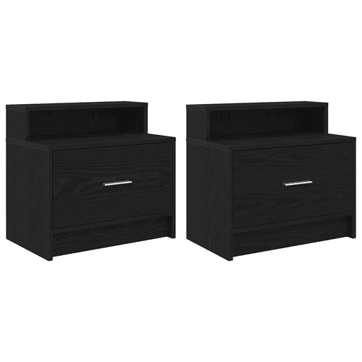 Lote de 2 Mesa De Cabeceira - Mesinha De Cabeceira com gaveta 51x31x47 cm carvalho preto
