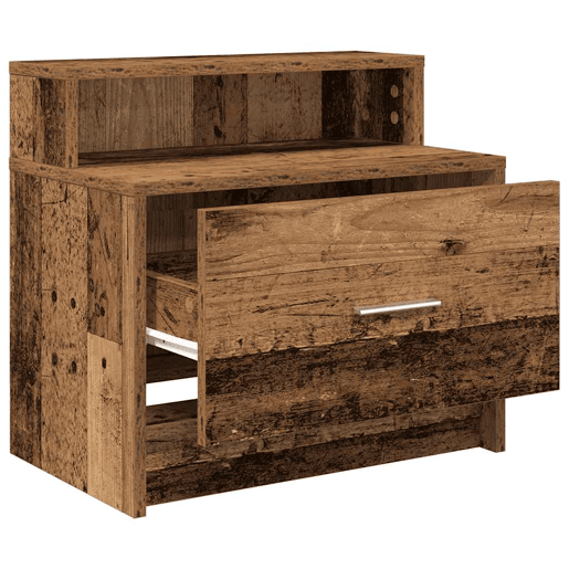Lote de 2 Mesa De Cabeceira - Mesinha De Cabeceira com gaveta 51x31x47 cm madeira velha