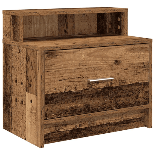 Lote de 2 Mesa De Cabeceira - Mesinha De Cabeceira com gaveta 51x31x47 cm madeira velha