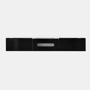Móvel de TV 180 cm - Superfície de alto brilho, com iluminação LED de 16 cores, adequado para montagem na parede - Preto e Branco