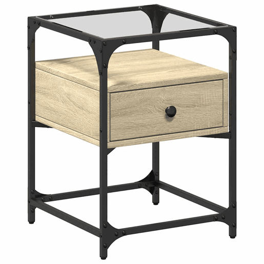 Mesa De Cabeceira - Mesinha De Cabeceira 40x40x55 cm derivados madeira carvalho sonoma