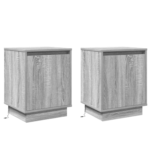Lote de 2 Mesa De Cabeceira - Mesinha De Cabeceira Cinzeto 39 x 34,5 x 50 cm