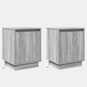 Lote de 2 Mesa De Cabeceira - Mesinha De Cabeceira Cinzeto 39 x 34,5 x 50 cm