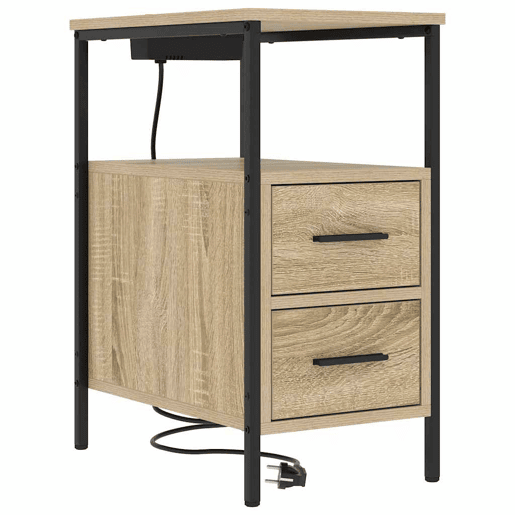 Mesa De Cabeceira - Mesinha De Cabeceira com gaveta Carvalho sonoma 30 x 48 x 61 cm