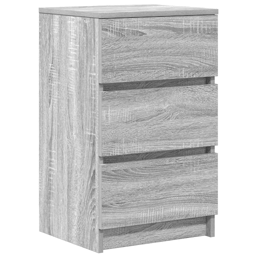 Lote de 2 Mesas De Cabeceira Mesinhas De Cabeceira - 3 gavetas 39x35x65cm sonoma cinzento