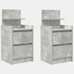 Lote de 2 Mesa De Cabeceira - Mesinha De Cabeceira com 2 gavetas 38x34x80 cm