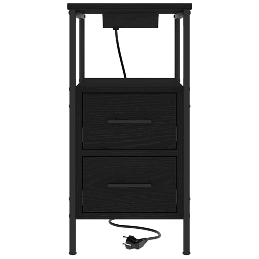 Mesa De Cabeceira - Mesinha De Cabeceira com gaveta Carvalho preto 30 x 48 x 61 cm