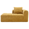 Sofá Chaiselongue confortável - Sem montagem, macio com almofadas e bolsos laterais - Amarelo