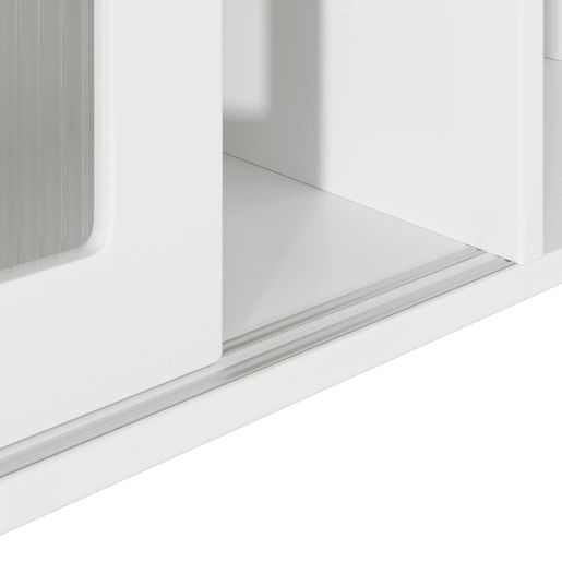 Armário de cozinha - 104x40x180 cm - com prateleiras ajustáveis, aparador, vitrine, com iluminação LED - Branco