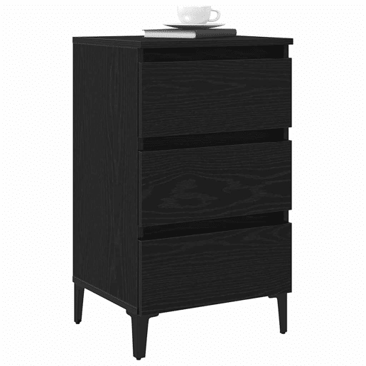 Mesa De Cabeceira - Mesinha De Cabeceira com gaveta Carvalho preto 40 x 35 x 69 cm