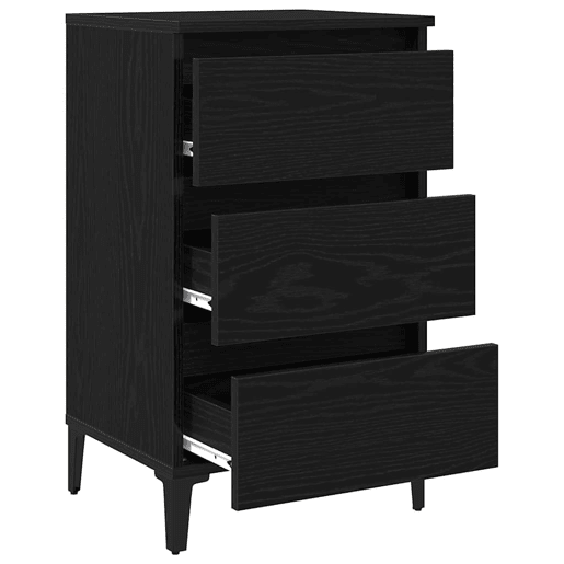 Mesa De Cabeceira - Mesinha De Cabeceira com gaveta Carvalho preto 40 x 35 x 69 cm
