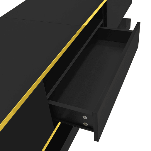 Móvel de TV moderno 180 cm - Três gavetas e um compartimento aberto - Alto brilho com luzes LED que mudam de cor Móvel de TV moderno 180 cm - Três gavetas e um compartimento aberto - Alto brilho com luzes LED que mudam de cor