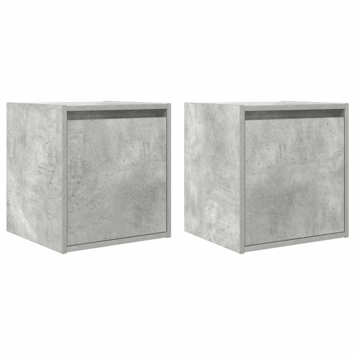 Lote de 2 Mesas De Cabeceira Mesinhas De Cabeceira - parede 38x34x40 cm cinza cimento