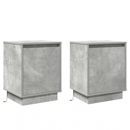 Lote de 2 Mesa De Cabeceira - Mesinha De Cabeceira Cinzento cimento 39 x 34,5 x 50 cm