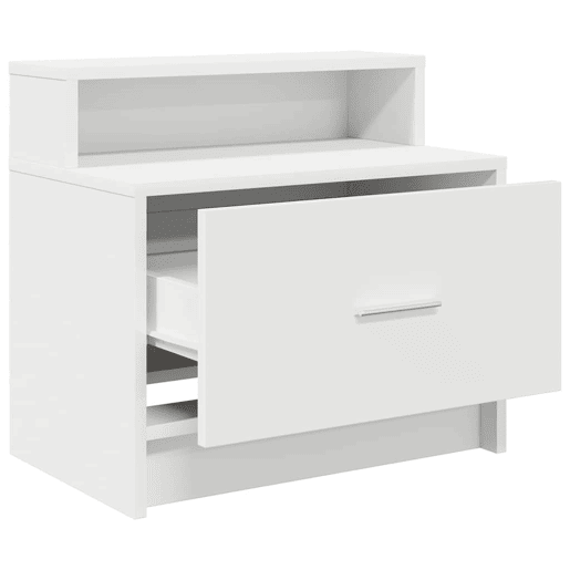 Lote de 2 Mesa De Cabeceira - Mesinha De Cabeceira com gaveta 51x31x47 cm branco