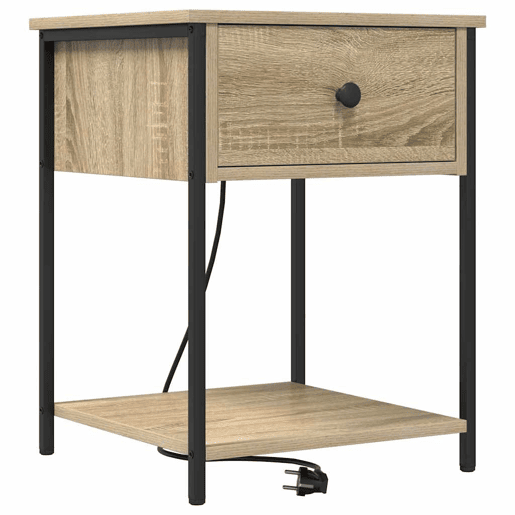 Mesa De Cabeceira - Mesinha De Cabeceira com gaveta Carvalho sonoma 42 x 41 x 56 cm