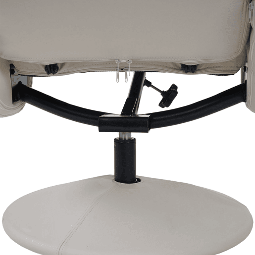 Poltrona giratória reclinável para TV com apoio para os pés estofamento confortável e encosto alto em material sintético creme 04_0003106