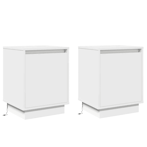 Lote de 2 Mesa De Cabeceira - Mesinha De Cabeceira Branco 39 x 34,5 x 50 cm