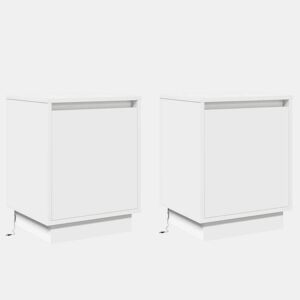 Lote de 2 Mesa De Cabeceira - Mesinha De Cabeceira Branco 39 x 34,5 x 50 cm