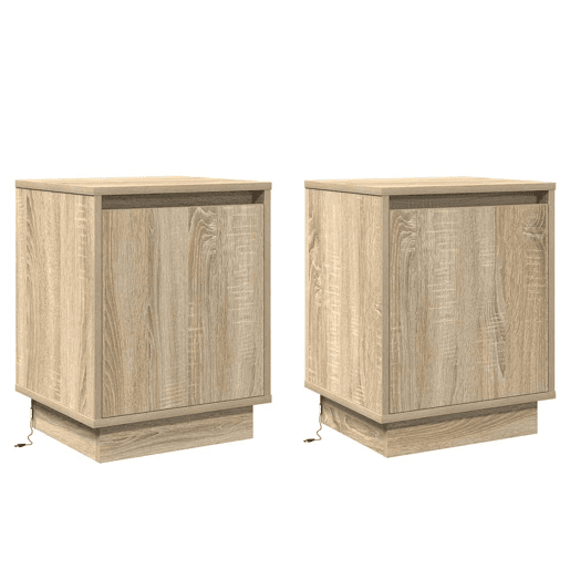 Lote de 2 Mesa De Cabeceira - Mesinha De Cabeceira Carvalho sonoma 39 x 34,5 x 50 cm