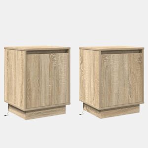 Lote de 2 Mesa De Cabeceira - Mesinha De Cabeceira Carvalho sonoma 39 x 34,5 x 50 cm