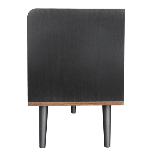 Móvel de TV 160 cm - Com 2 gavetas, 2 portas de correr, design elegante - Preto