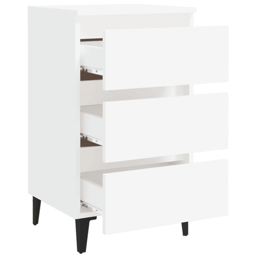 Mesa De Cabeceira - Mesinha De Cabeceira c pernas em metal 40x35x69 cm branco