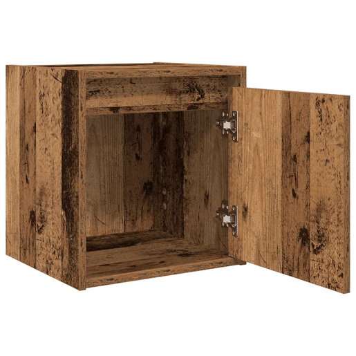 Mesa De Cabeceira De Parede Mesinha De Cabeceira - 38x34x40 cm cor madeira velha
