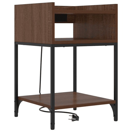 Lote de 2 Mesa De Cabeceira Mesinha De Cabeceira - Carvalho castanho 40 x 40 x 61 cm